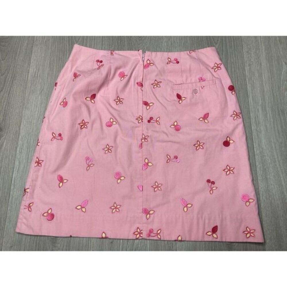 Vintage Lilly Pulitzer Skirt Womens 6 Pink Cherry Floral Embroidered Pencil - Picture 2 of 8